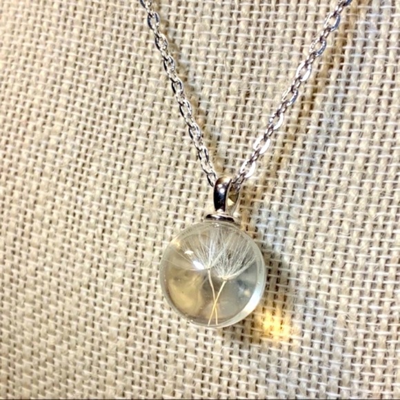 The Painted Jezebel Designs Jewelry - Elegant Silver Dandelion Pendant Necklace